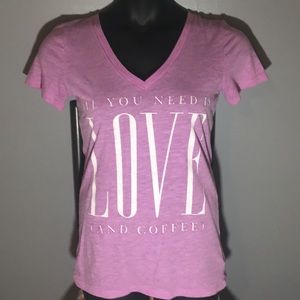 Aeropostale tee “All you need is love and coffee”